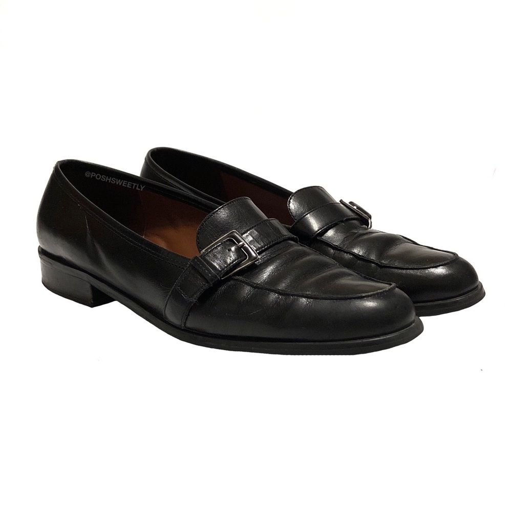 Etienne Aigner Carver Black Leather Loafers - Picture 2 of 8